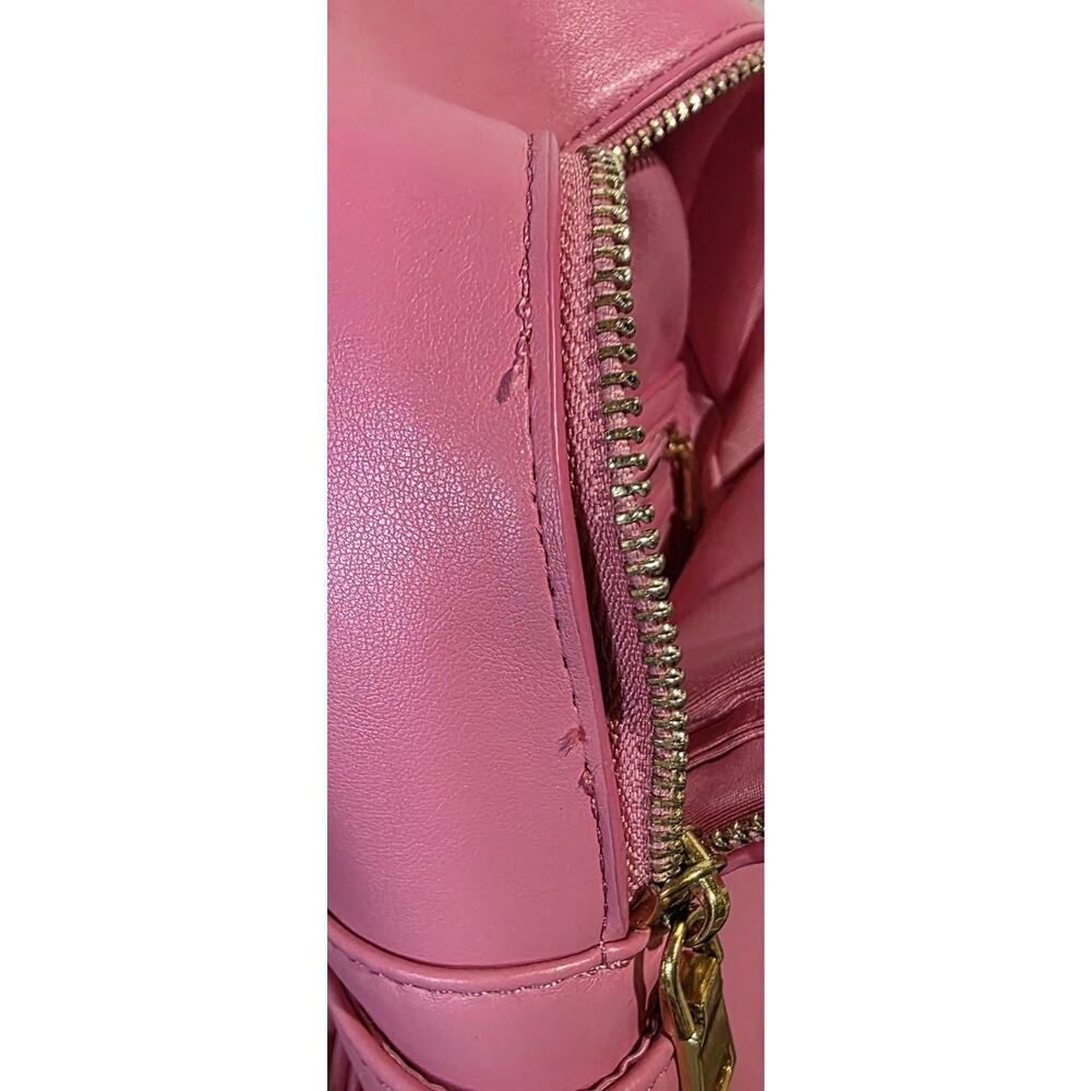 Melie Bianco Pink Mini Backpack Vegan Leather Gold Hardware Cute Purse - Picture 4 of 4